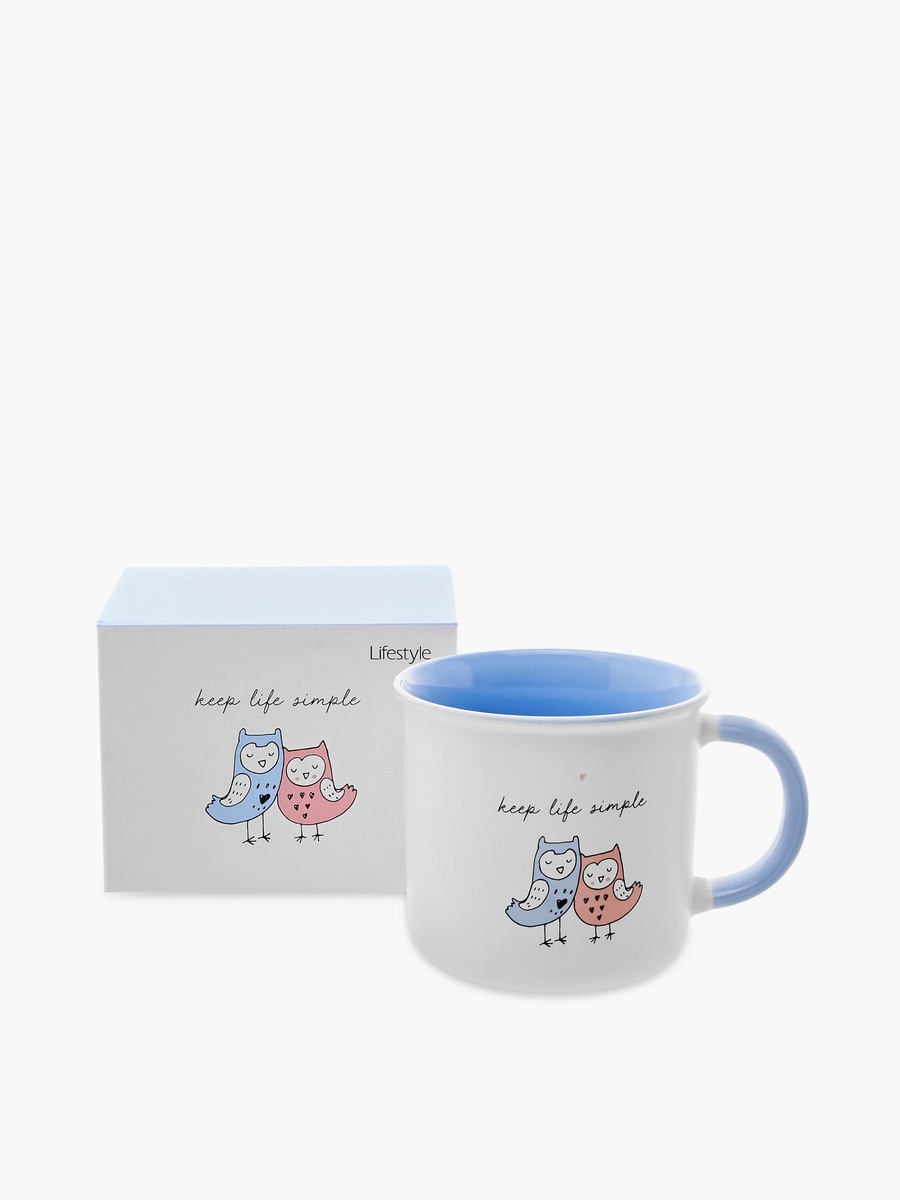 Owl Print New Bone China Mug with Handle - 355 ml