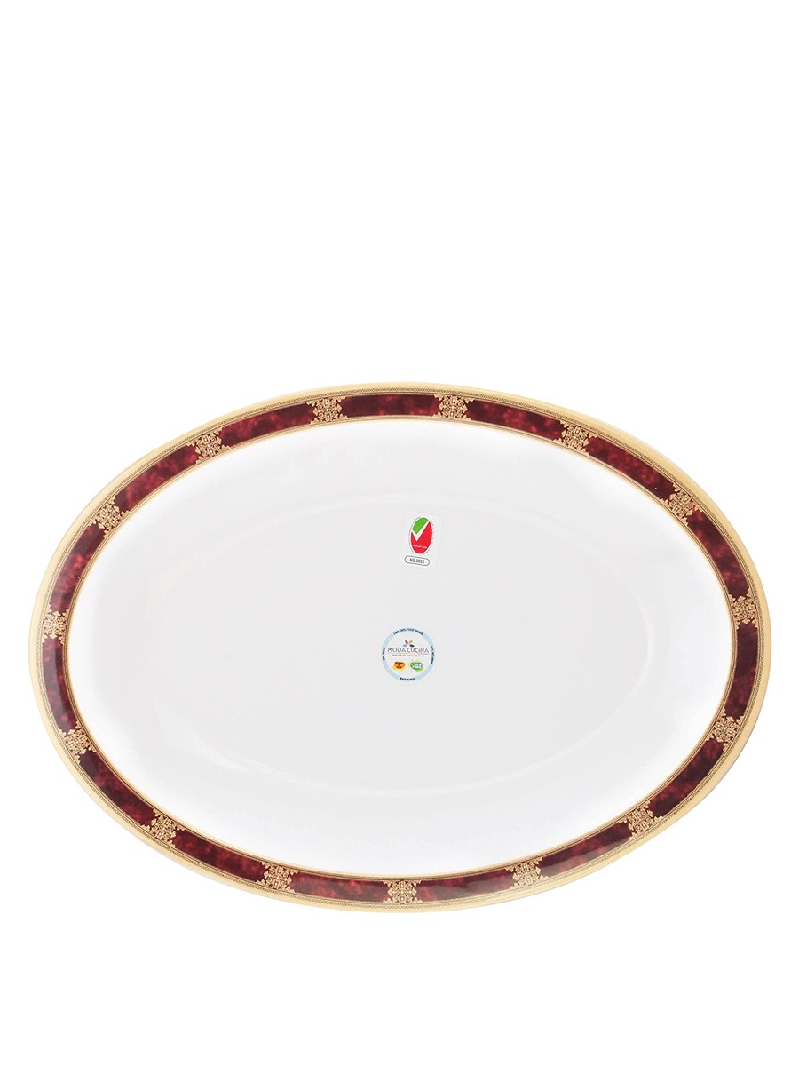 Melamine Oval Serving Platter Large Red 32cm