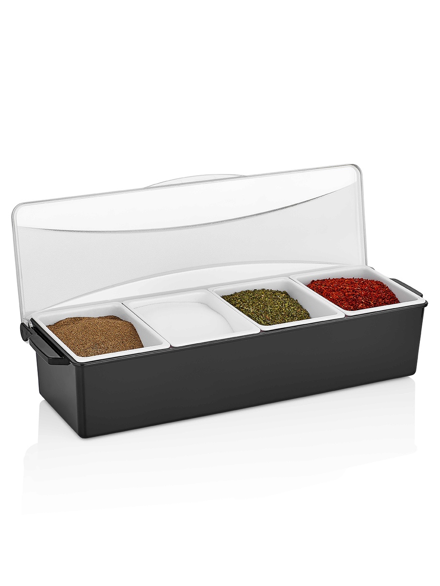 Garnish Trays with 4-Compartments Removable Container