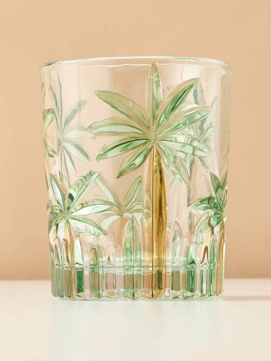 Coconut Tree Embossed Glass