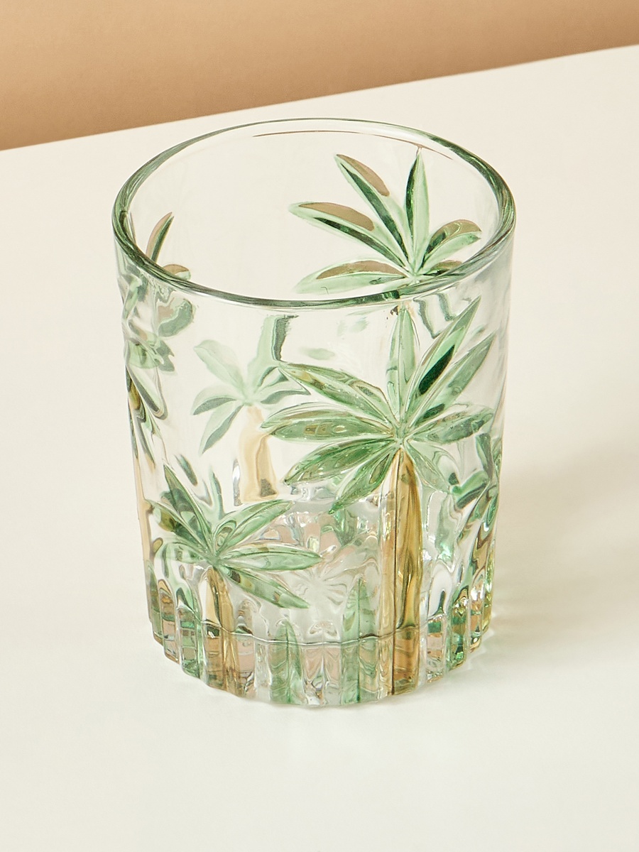 Coconut Tree Embossed Glass