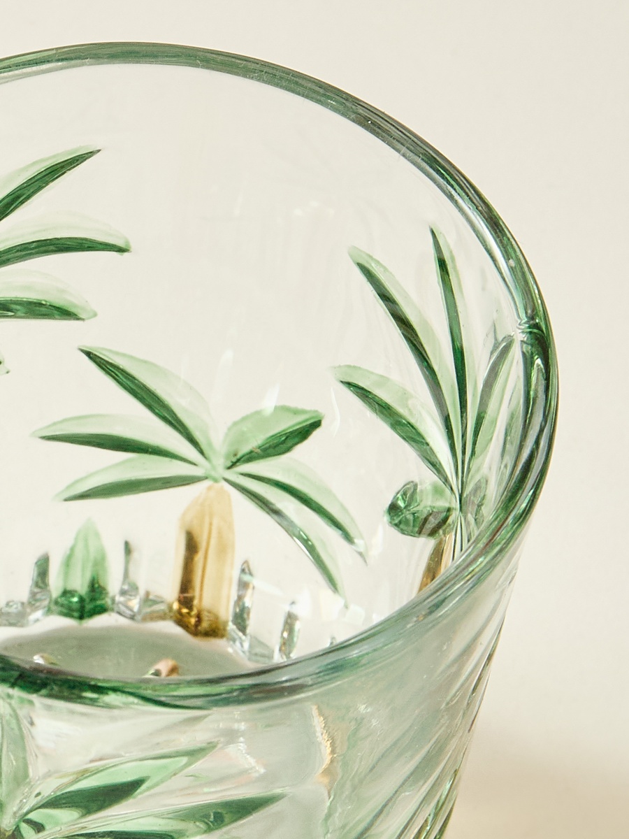 Coconut Tree Embossed Glass