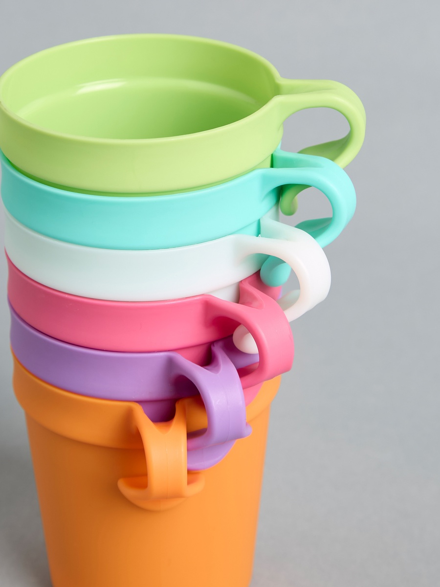 Pack of 6 - Plain Stackable Mug with Handle