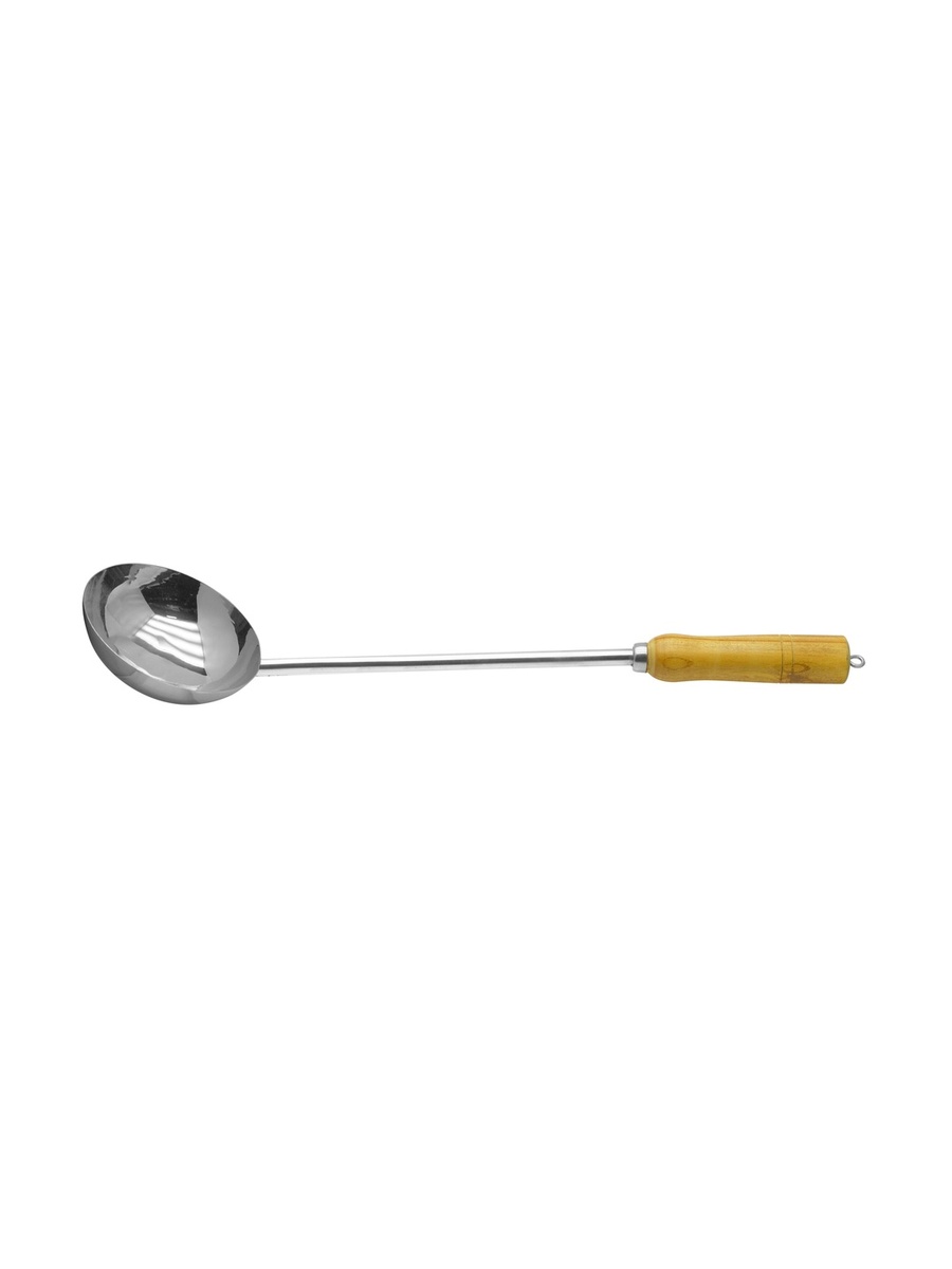 Steel Uduppi Laddle Wooden Handle