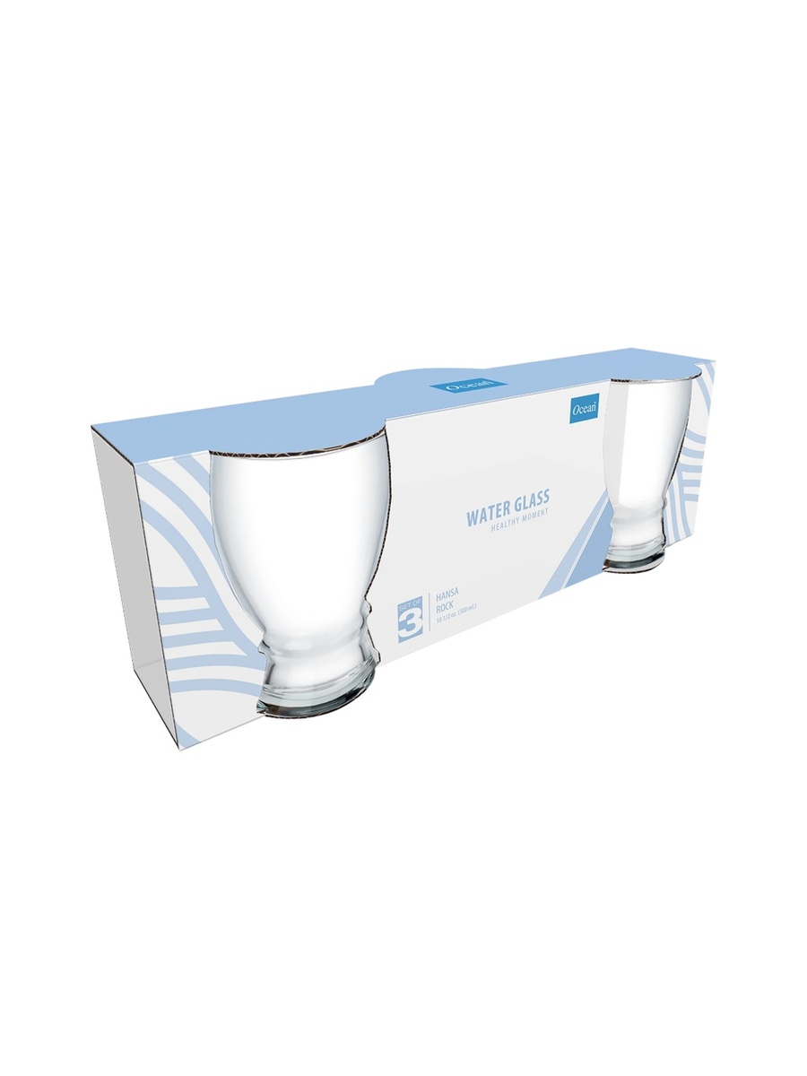 3-Piece Hansa Rock Water Glass Set, 300ml
