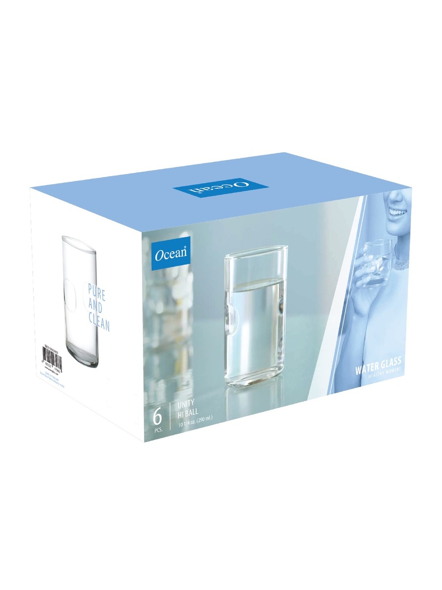 6-Piece Unity Hi Ball Glass Set, 290ml