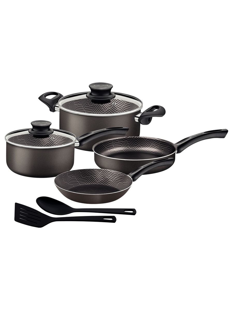 8-Pieces Paris Lead-Colored Aluminum Cookware Set