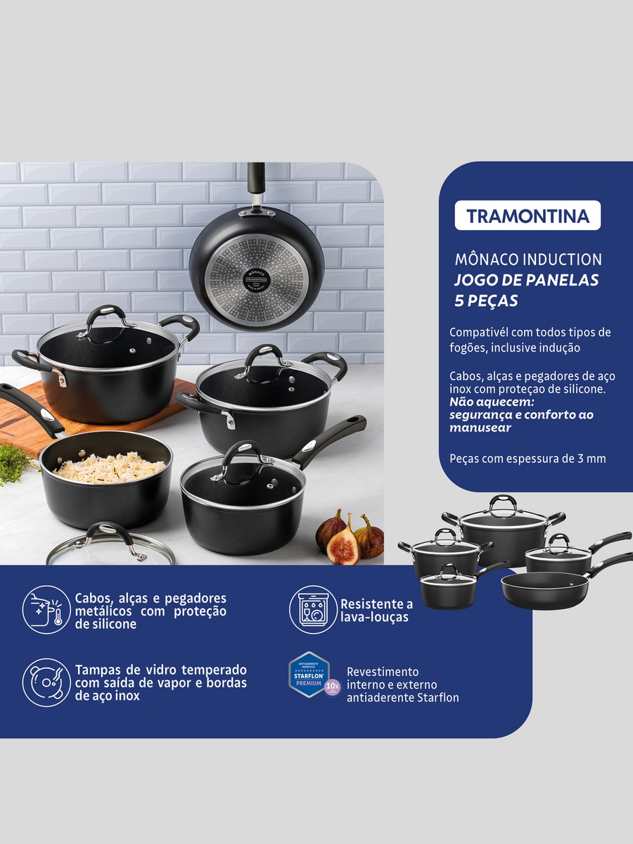 9-Piece Monaco Induction Aluminum Cookware Set