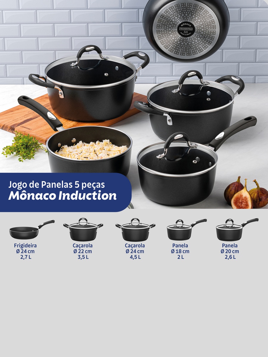 9-Piece Monaco Induction Aluminum Cookware Set