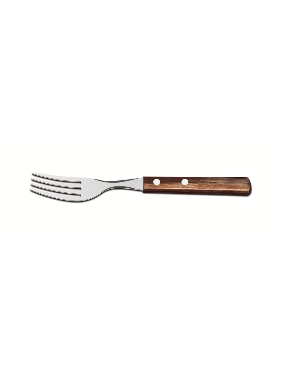 شوكة طاولة من الستانلس ستيل بمقبض بولي وود معالج