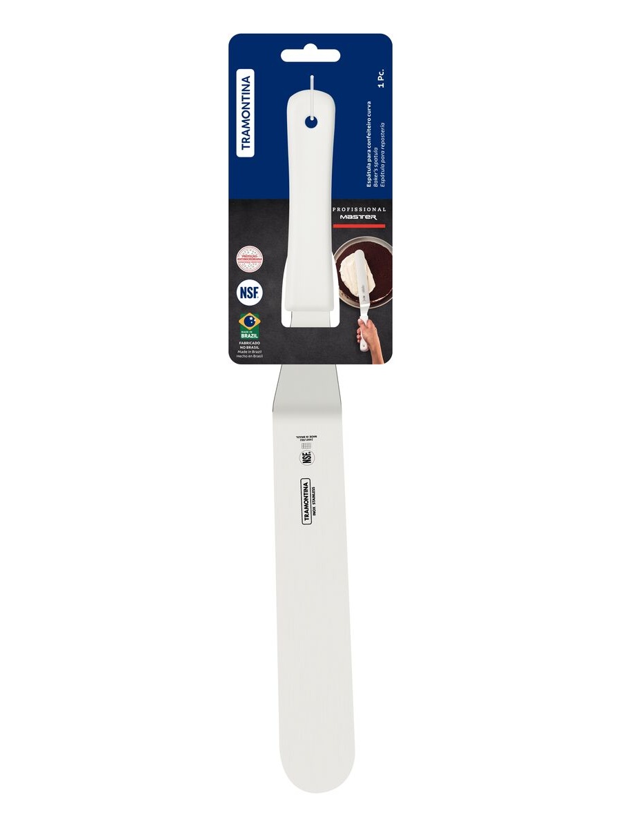 Professional 12 Inches Bakers Spatula with Stainless Steel Blade and White Polypropylene Handle