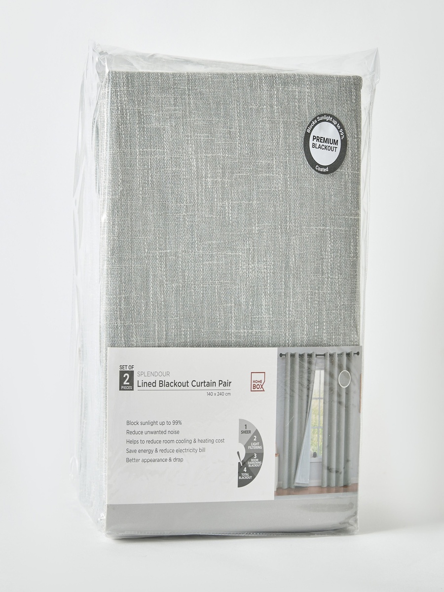 Splendour 2-Piece Blackout Lined Curtain Set - 140x240 cm