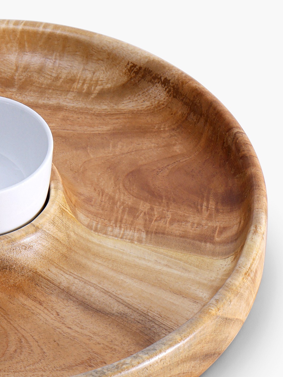 Albero Round Platter with Ceramic Bowl - 30x5.5 cm