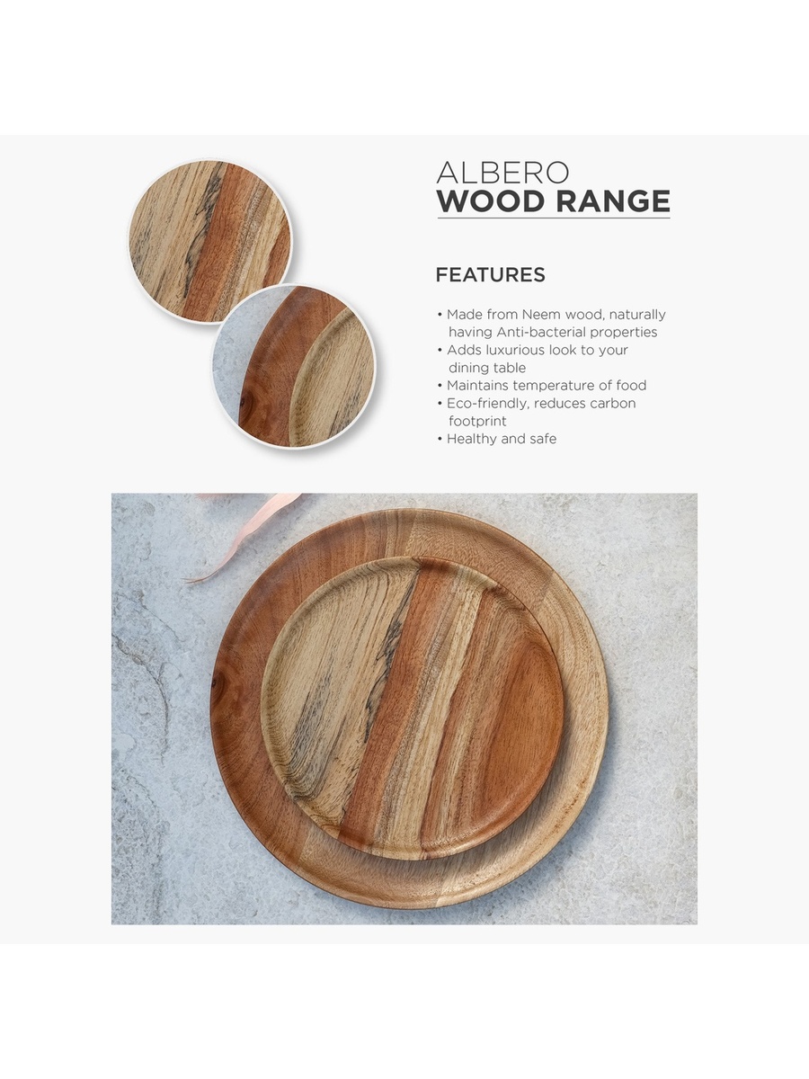 Albero Round Platter with Ceramic Bowl - 30x5.5 cm