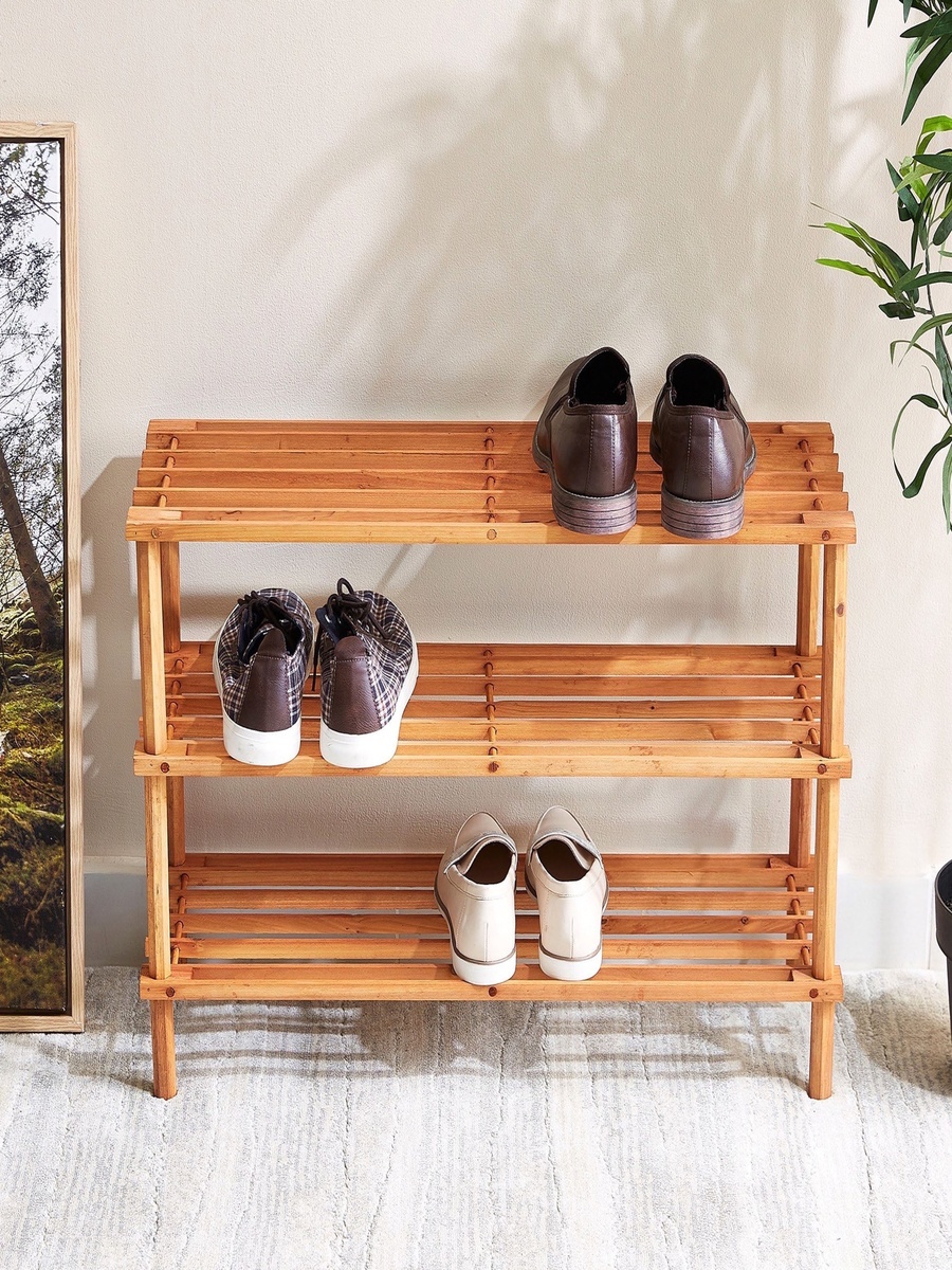 3-Tier Wooden Shoe Rack