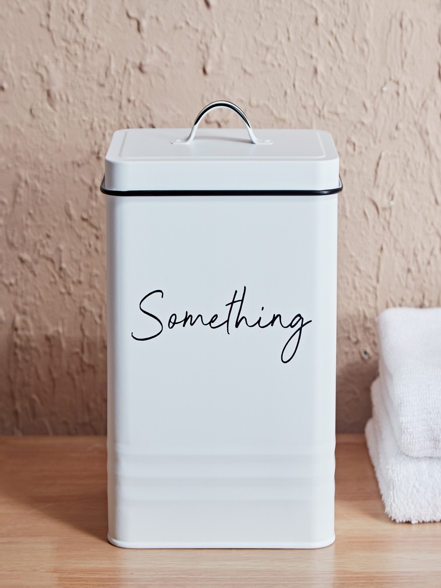 Vintage Washing Powder Storage Box with Lid and Scoop - 18x15.5x25.5 cm