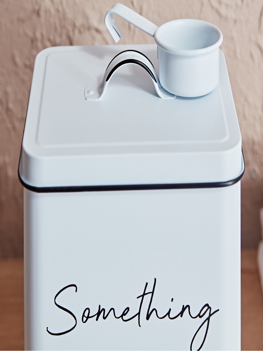 Vintage Washing Powder Storage Box with Lid and Scoop - 18x15.5x25.5 cm