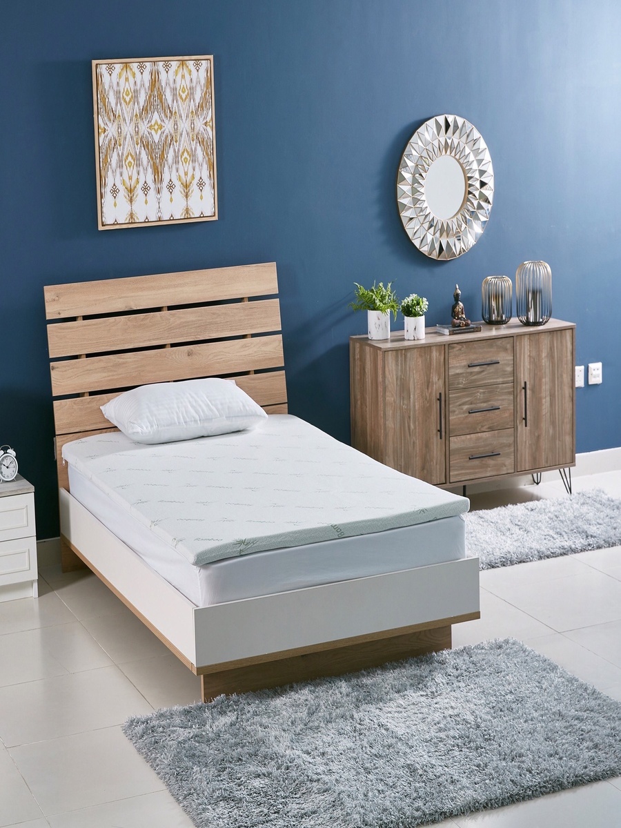 Comfort Bamboo Memory Foam Twin Mattress Topper - 120x200x4 cm