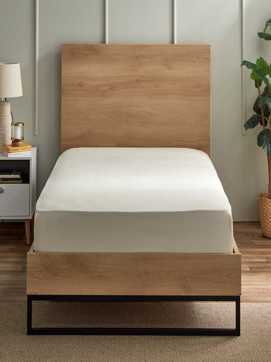 Derby Solid Microfiber Single Fitted Sheet - 90x190+20 cm