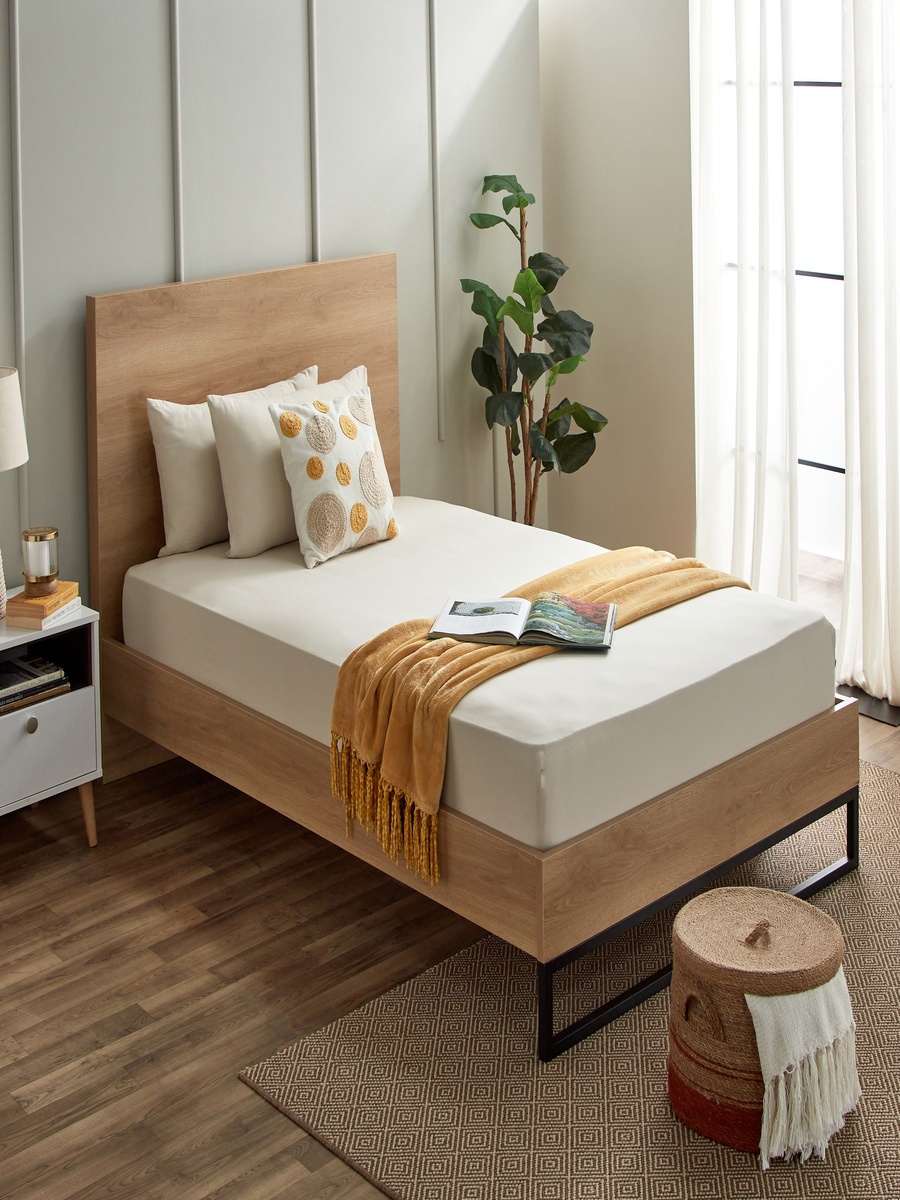 Derby Solid Microfiber Single Fitted Sheet - 90x190+20 cm
