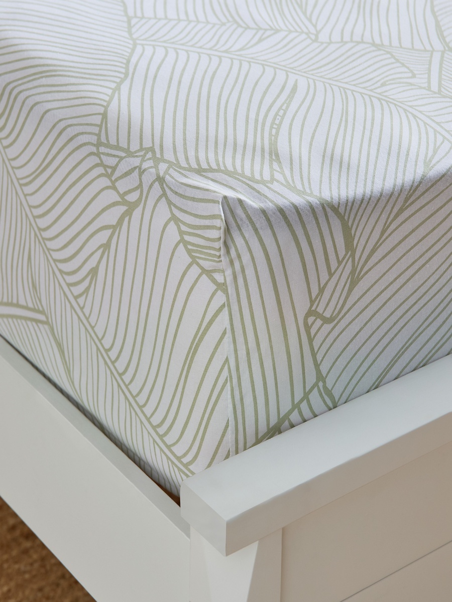 Malta-Sylva Printed Cotton Super King Fitted Sheet - 200x200+33 cm