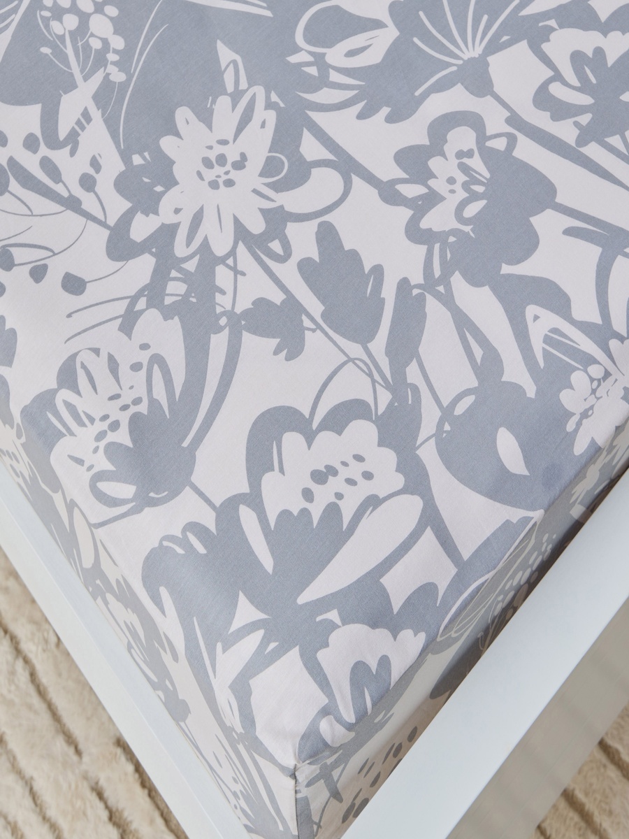 Aurora Heya Printed Cotton Queen Fitted Sheet - 150x200+33 cm
