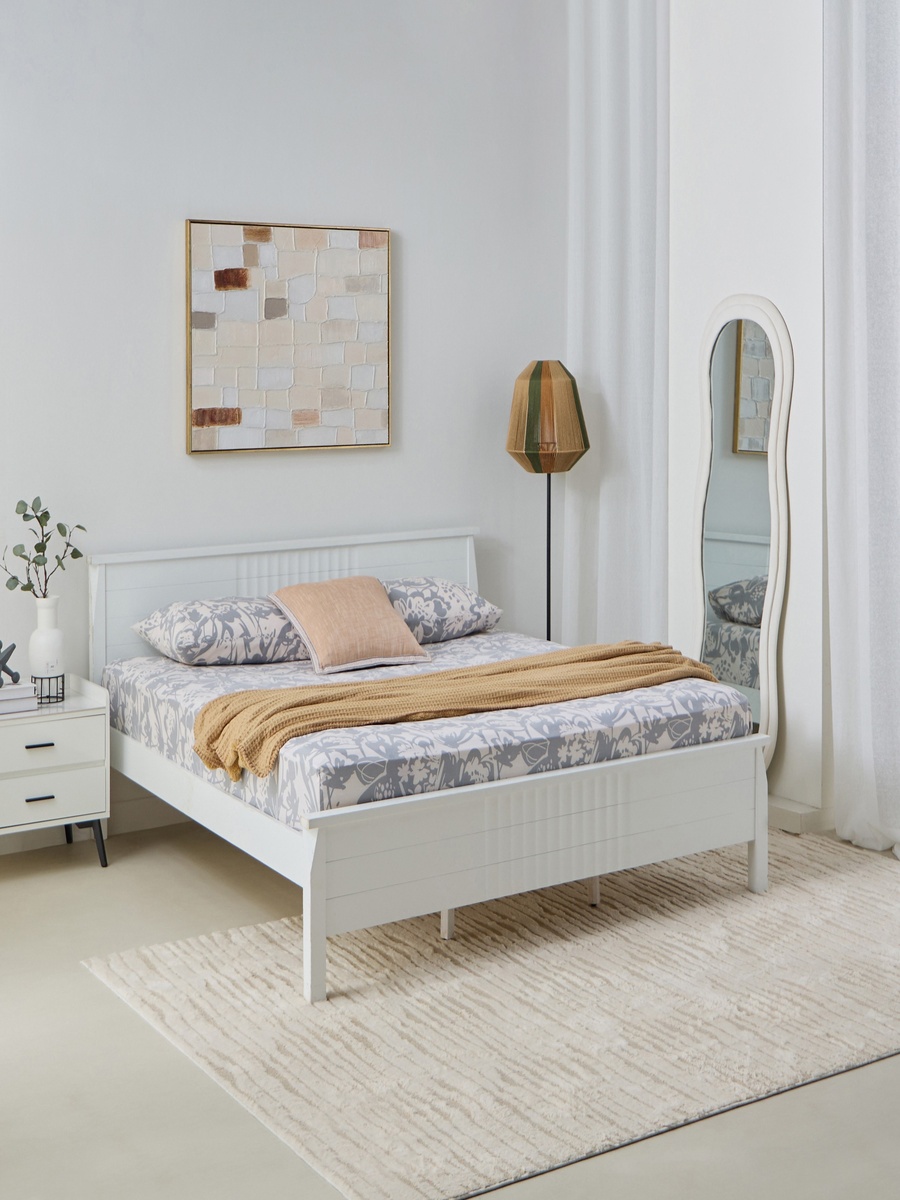 Aurora Heya Printed Cotton Queen Fitted Sheet - 150x200+33 cm