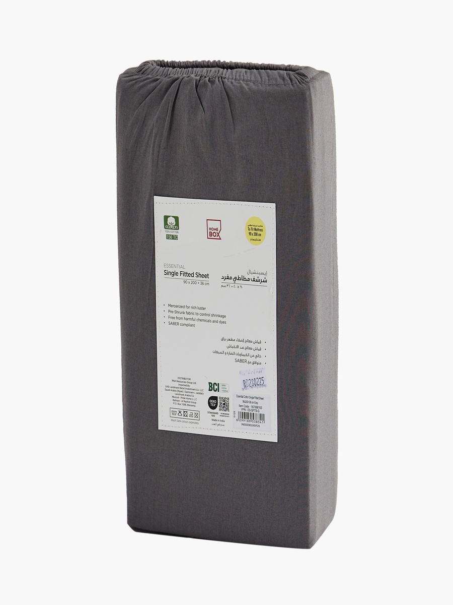 Essential Cotton Single Fitted Sheet - 90x200+36 cm