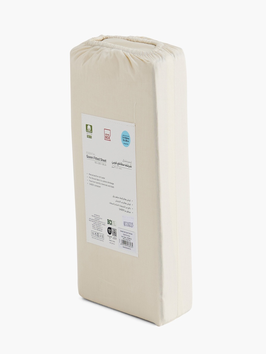 Essential Cotton Queen Fitted Sheet - 150x200+36 cm