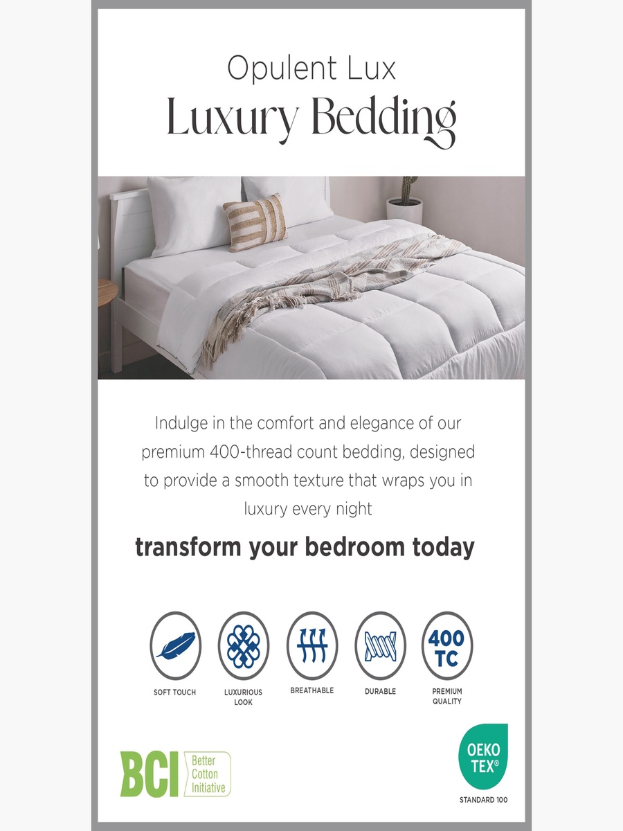 Opulent Luxe Cotton Solid Queen Fitted Sheet - 150x200+40 cm