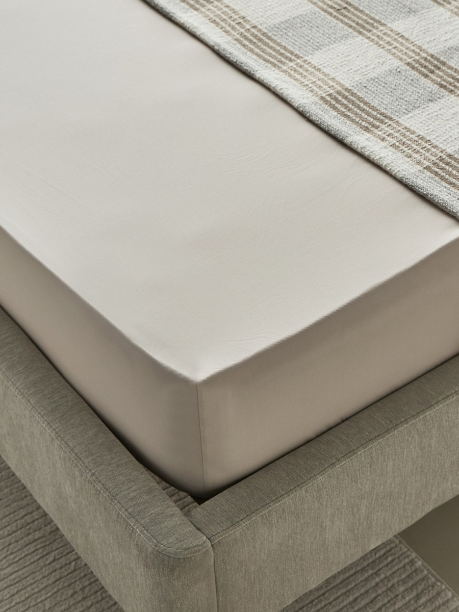 Purely-Percale 300TC Single Fitted Sheet - 90x200+36 cm