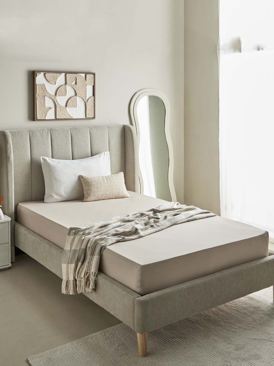 Purely-Percale 300TC Single Fitted Sheet - 90x200+36 cm