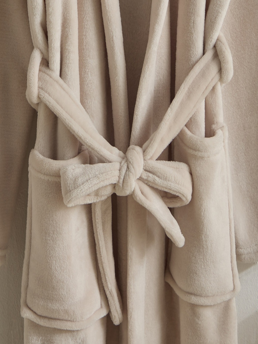 Atlanta Microfibre Flannel Bathrobe - Medium