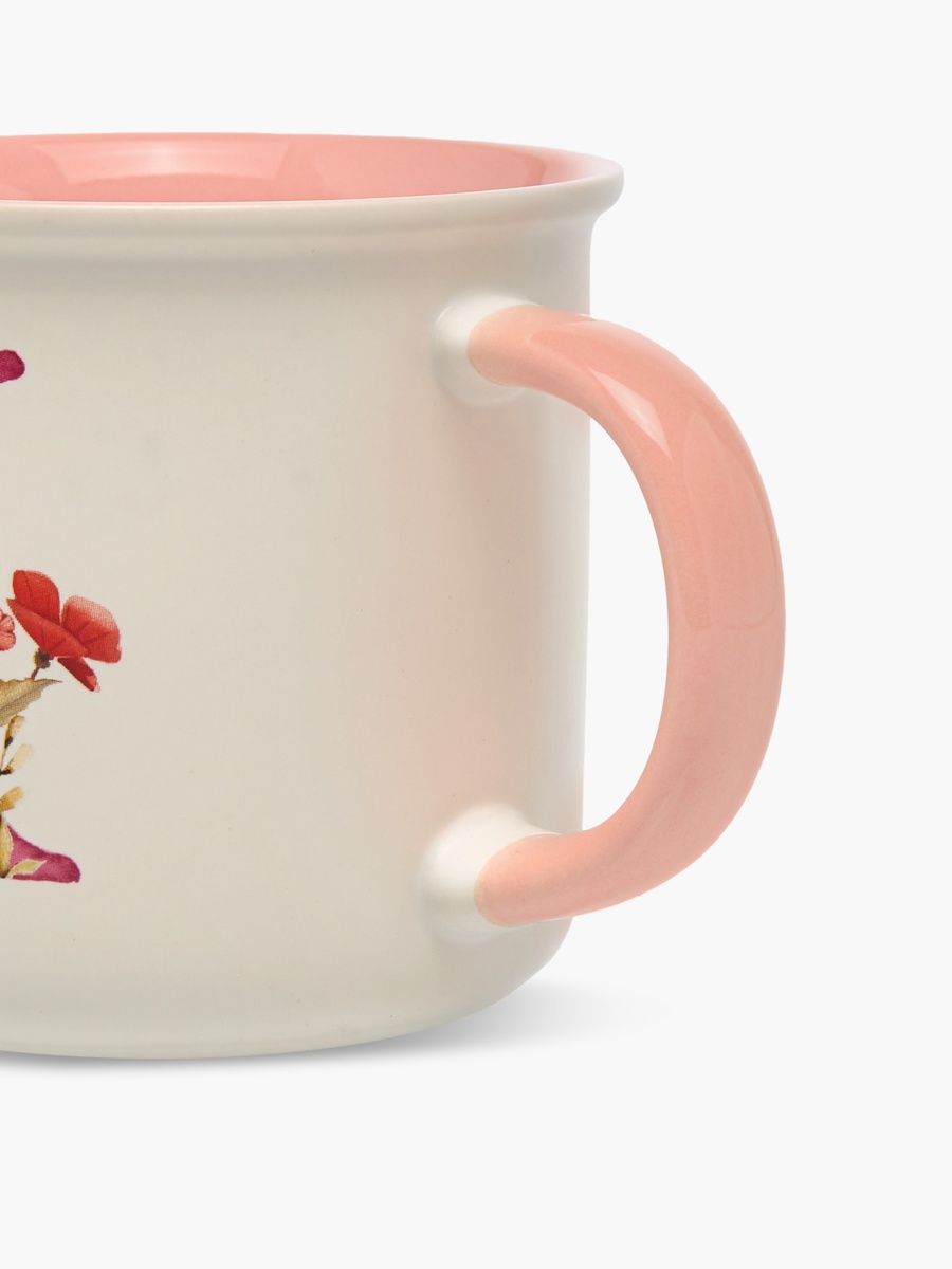 Floral Initial K Print New Bone China Mug - 355 ml