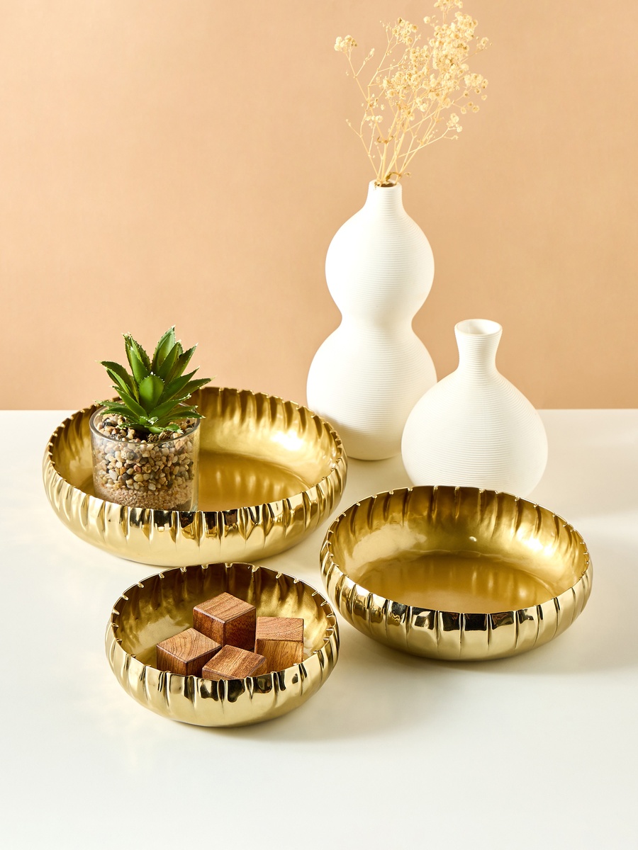 Decorative Metallic Bowl - Set of 3