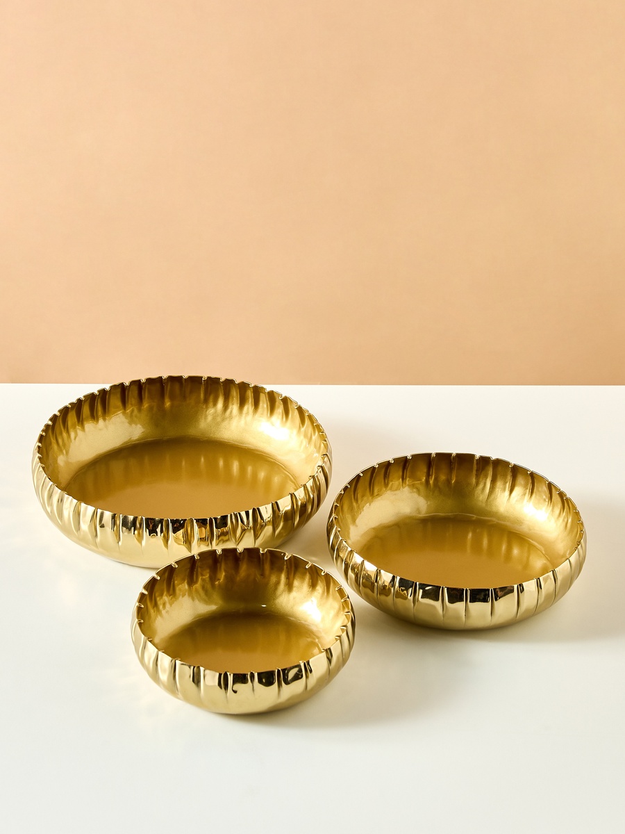 Decorative Metallic Bowl - Set of 3