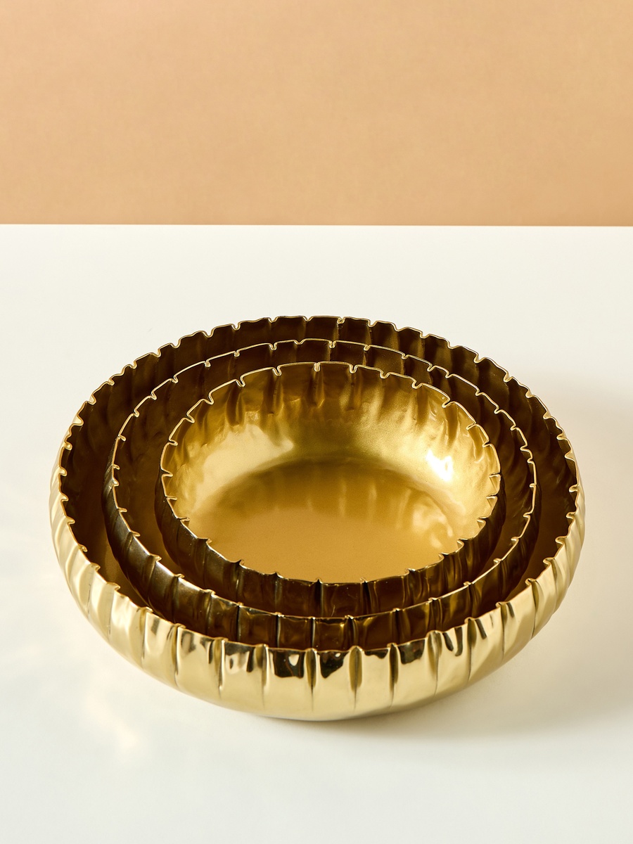 Decorative Metallic Bowl - Set of 3