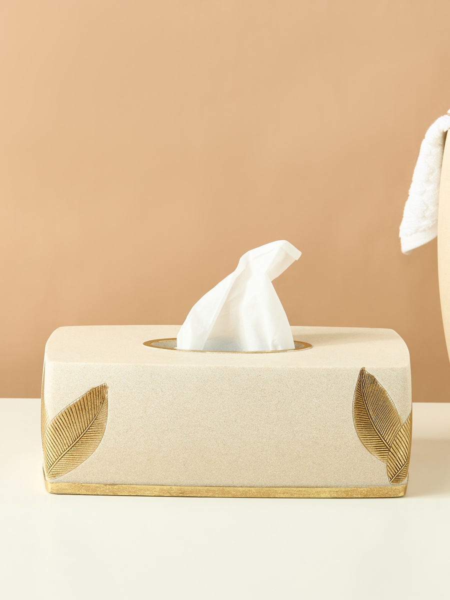 Golden Leaf Embossed Tissue Box