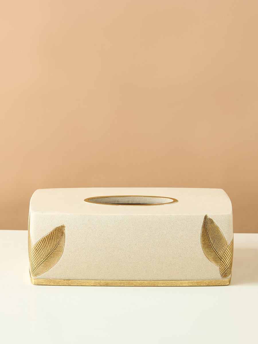 Golden Leaf Embossed Tissue Box