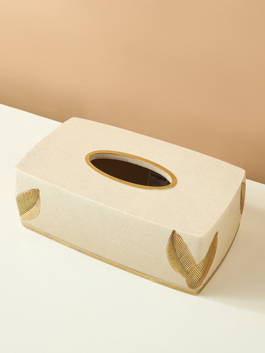 Golden Leaf Embossed Tissue Box
