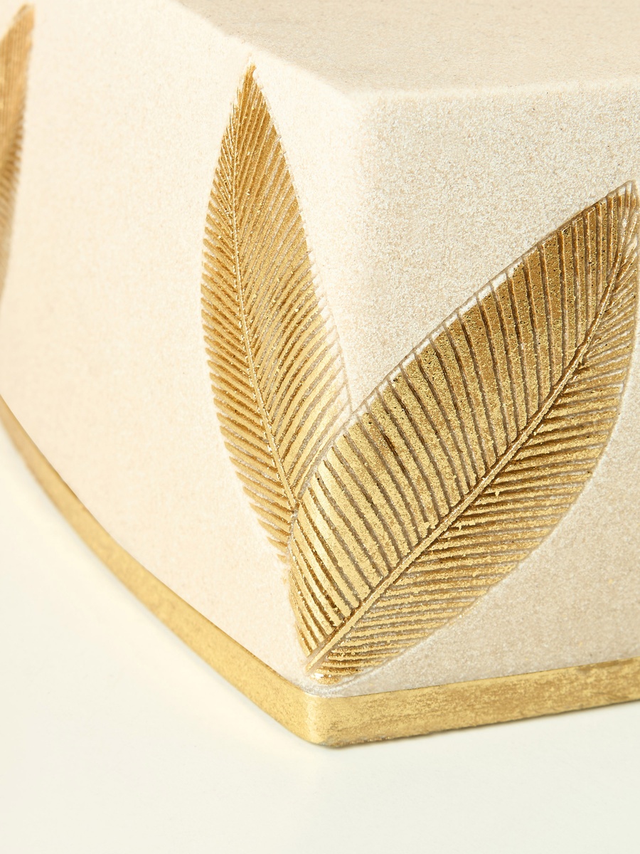 Golden Leaf Embossed Tissue Box