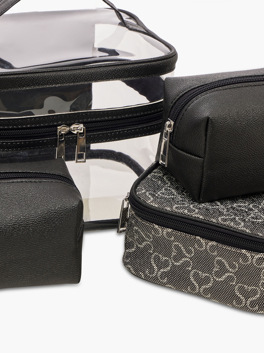 Assorted 4-Piece Cosmetic Pouch Set
