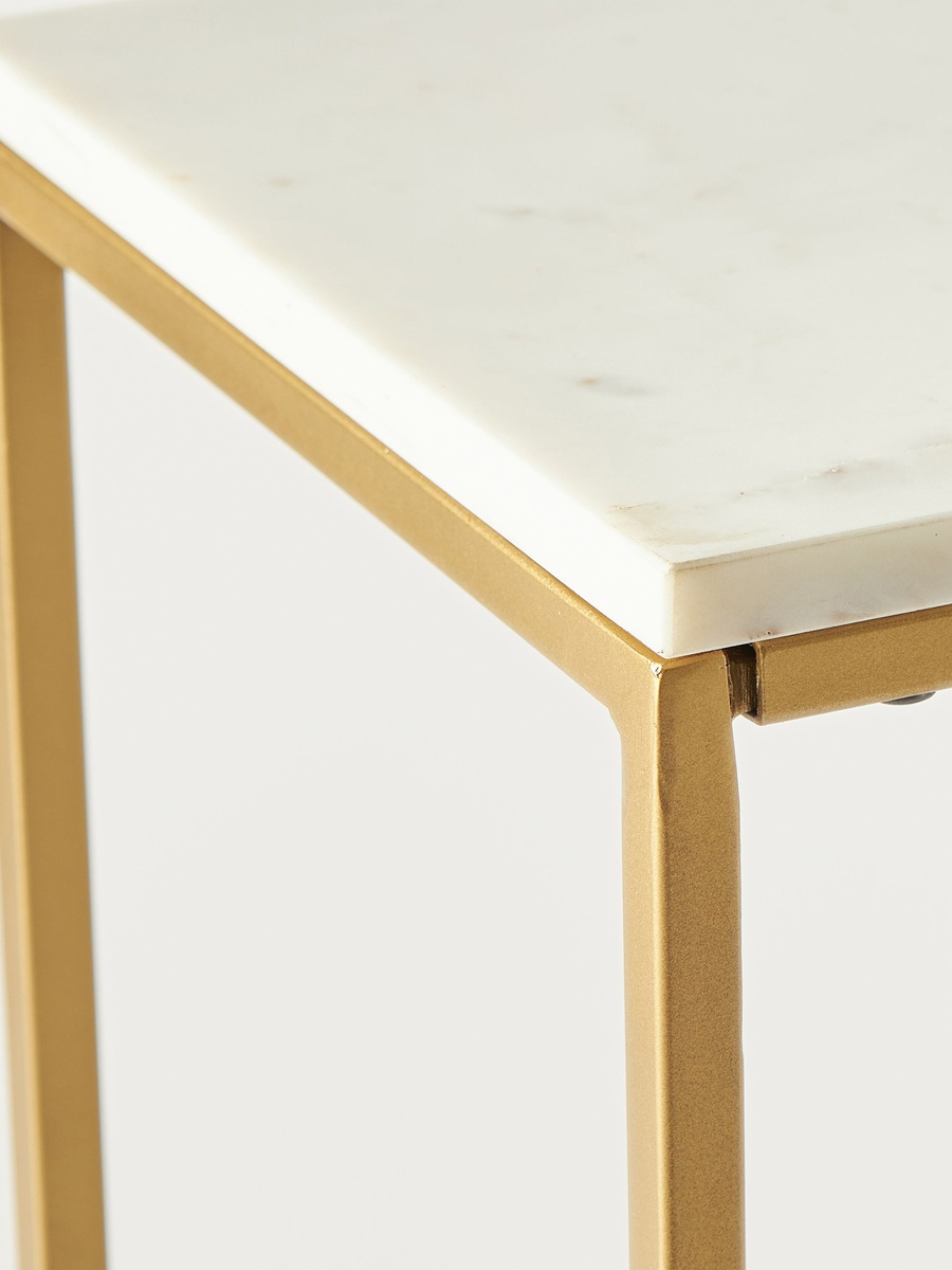 Marble Top Console Table - 30x70x98 cm