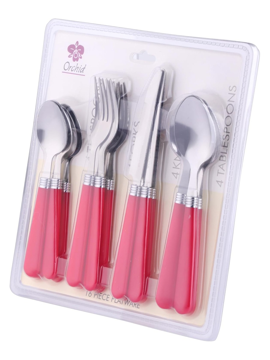 16-Pieces Cutlery Set Red