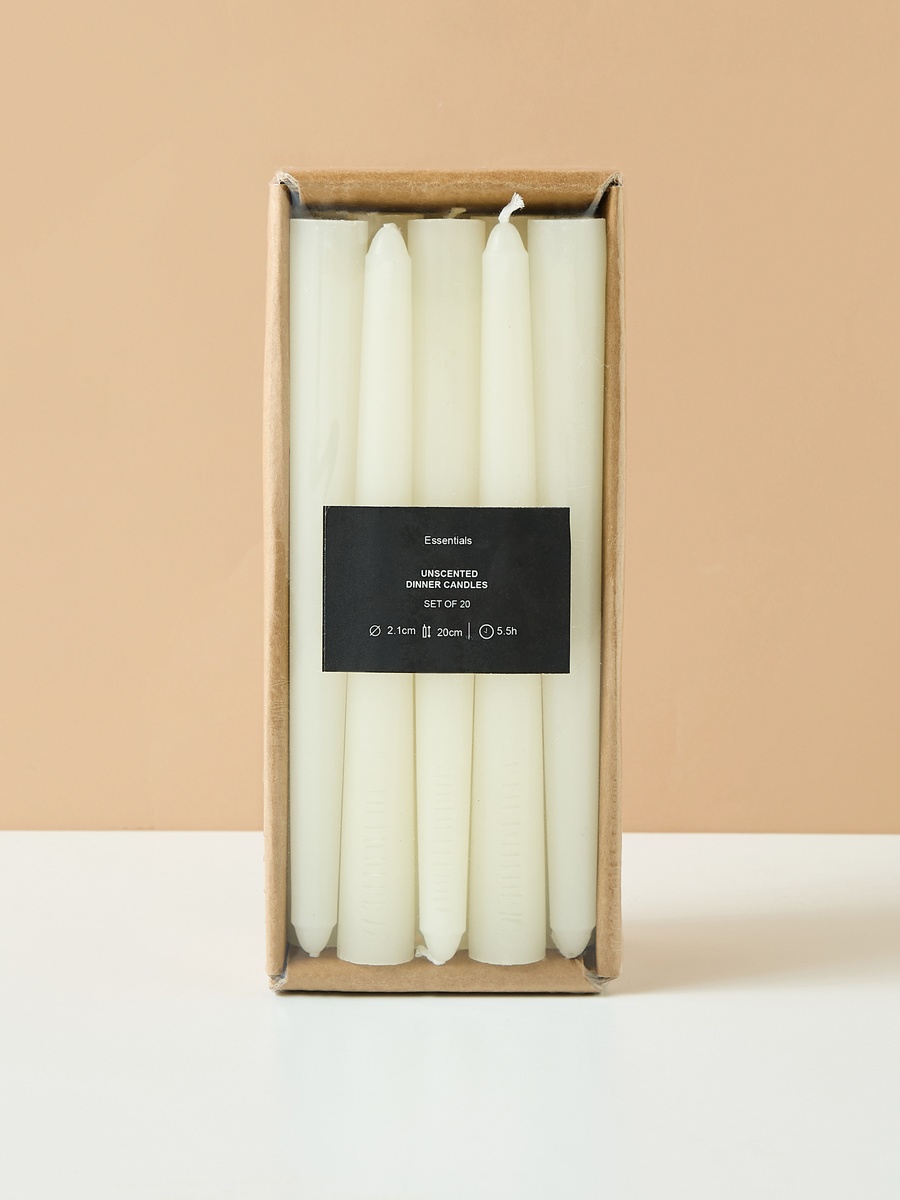 Unscented Taper Candle - Set of 20