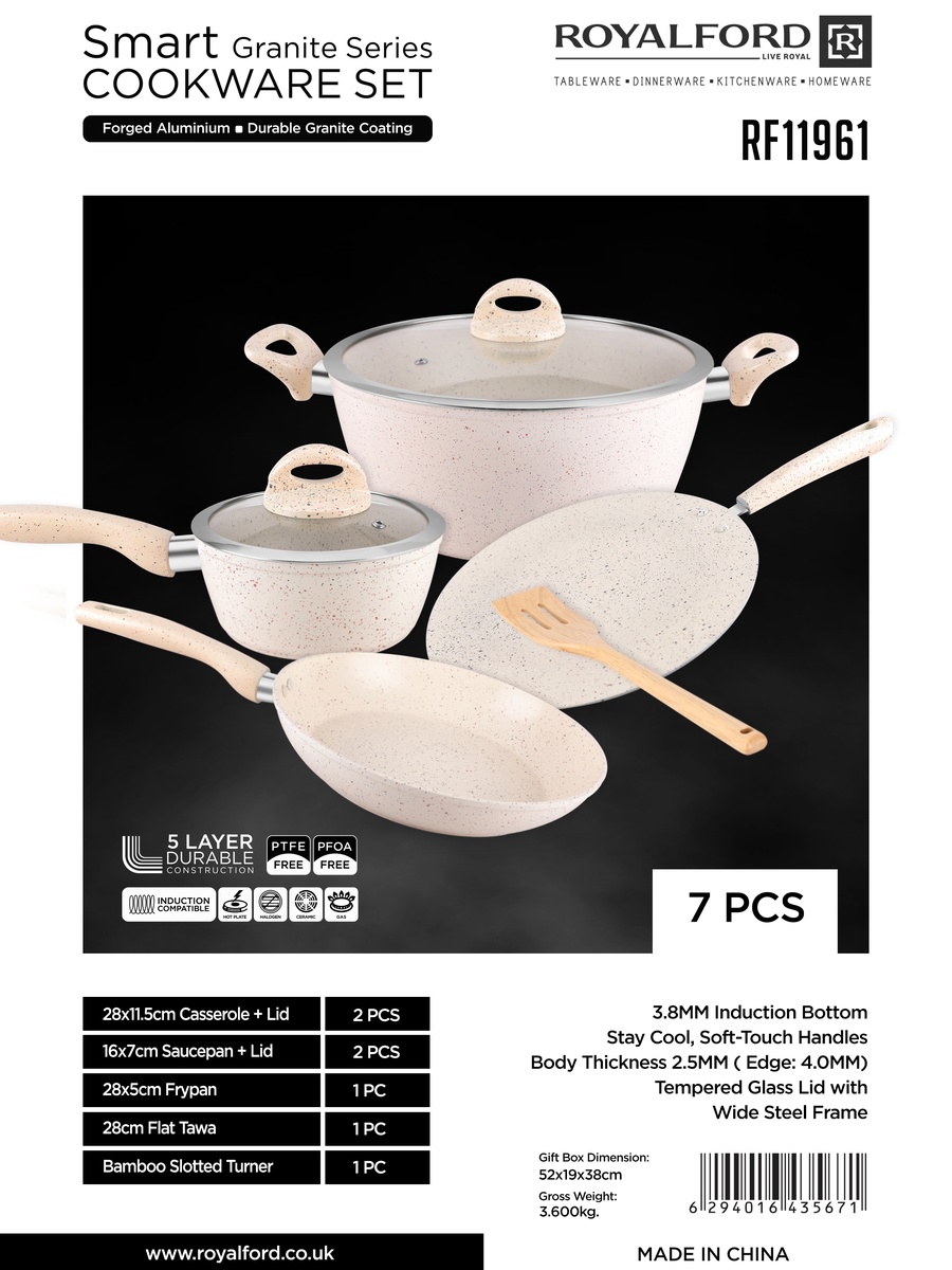 7-Pieces Smart Granite Cookware Set, RF11961