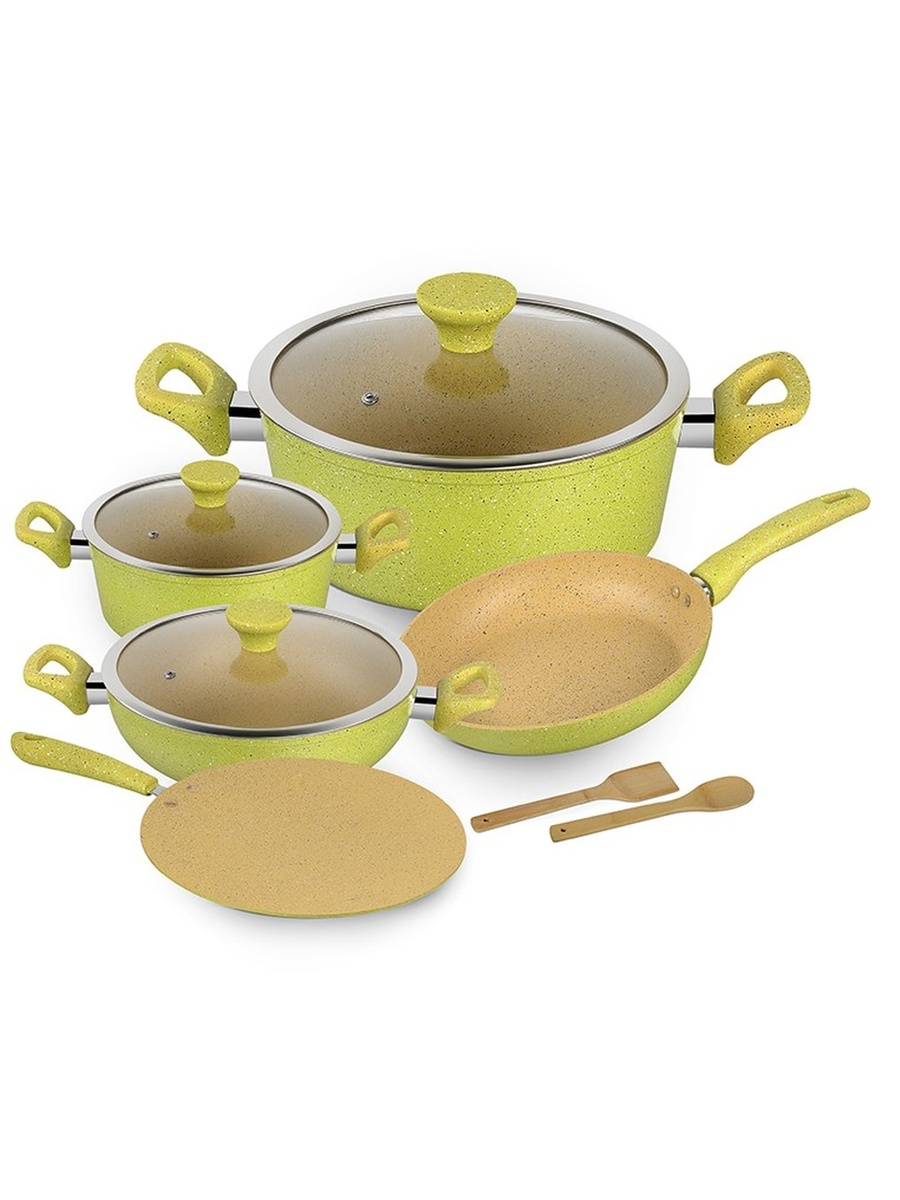 10-Pieces Forged Aluminum Cookware Set, Green