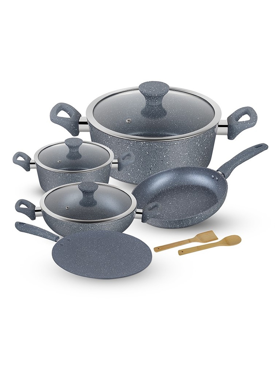 10-Pieces Forged Aluminum Cookware Set, Green