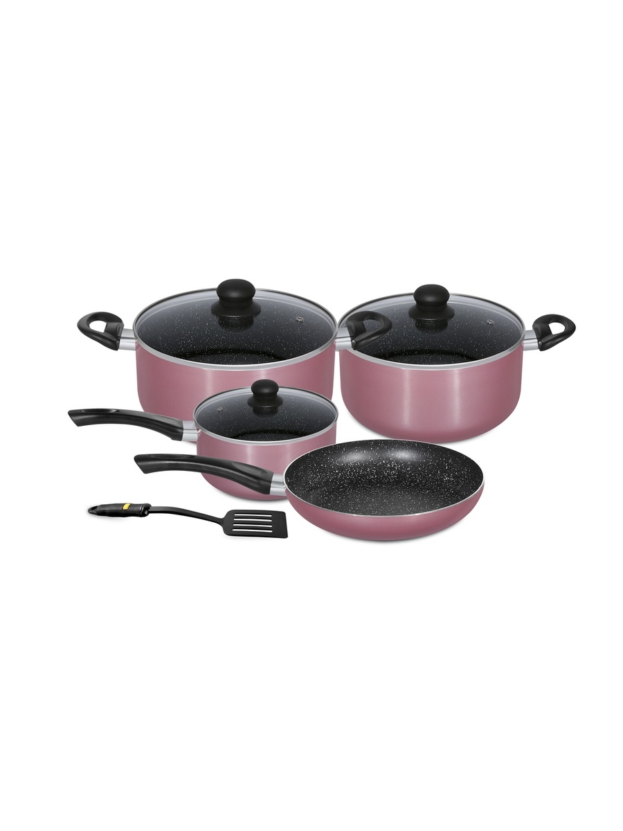 8-Pieces Aluminum Cookware Set with Granite Coating