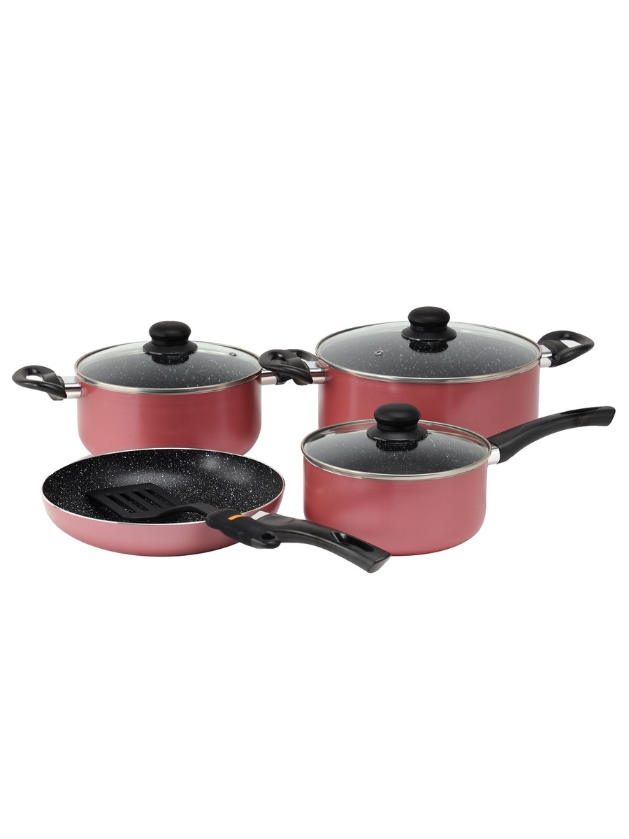8-Pieces Aluminum Cookware Set with Granite Coating